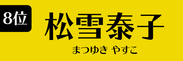 8位：松雪泰子