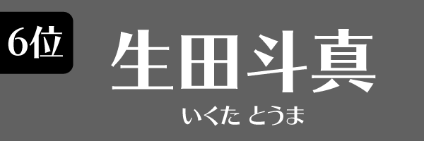 6位 生田斗真