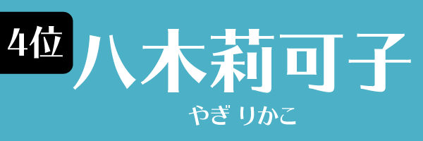 4位：八木莉可子