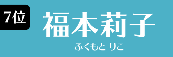 7位：福本莉子