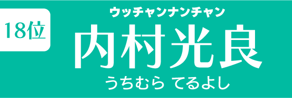 第18位　内村光良（ウッチャンナンチャン）
