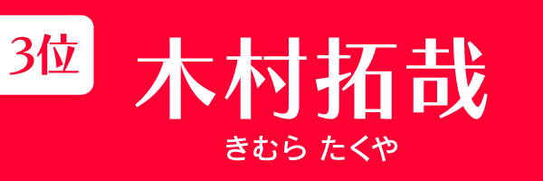 3位：木村拓哉