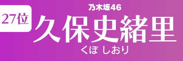 坂道グループの歴代人気メンバーランキング第27位：久保史緒里（乃木坂46）