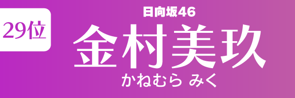 坂道グループの歴代人気メンバーランキング第29位：金村美玖（日向坂46）