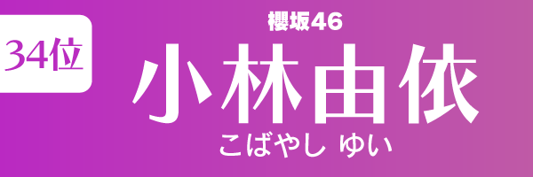 坂道グループの歴代人気メンバーランキング第34位：小林由依（櫻坂46）