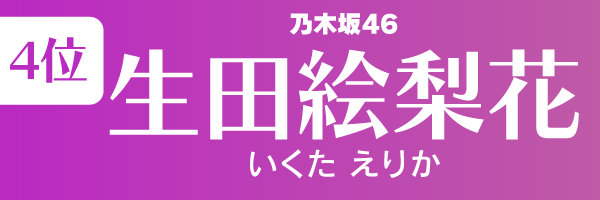 坂道グループの歴代人気メンバーランキング第4位：生田絵梨花（乃木坂46）