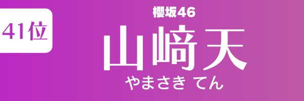 坂道グループの歴代人気メンバーランキング第41位：山﨑天（櫻坂46）