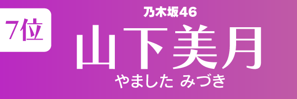 坂道グループの歴代人気メンバーランキング第7位：山下美月（乃木坂46）