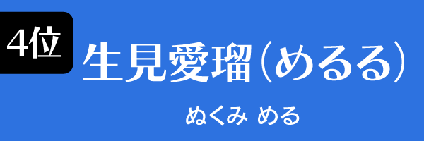 4位：生見愛瑠（めるる）