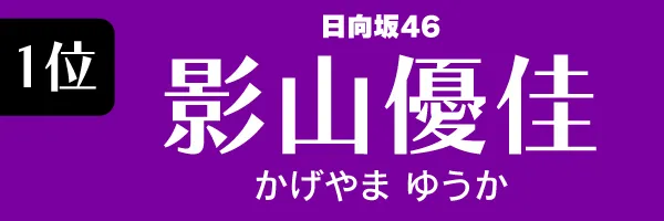 第1位　影山優佳　かげやま ゆうか