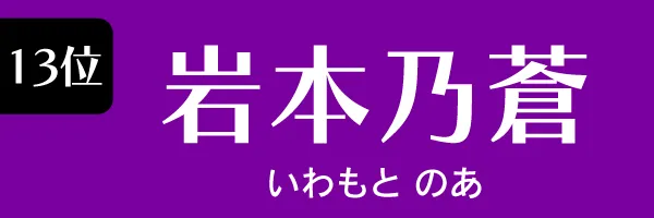 第13位　岩本乃蒼　いわもと　のあ