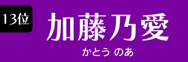 第13位　加藤乃愛　かとう のあ