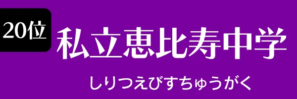 第20位　私立恵比寿中学　しりつえびすちゅうがく