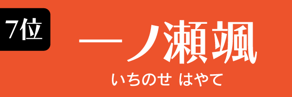 男優7位　一ノ瀬颯　　　　いちのせ　はやて