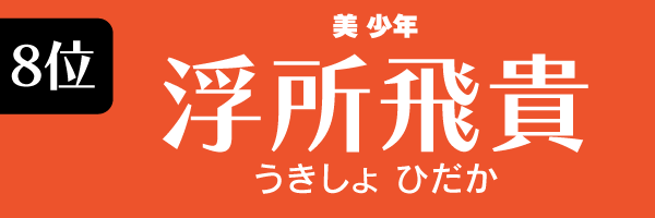 男優8位　浮所飛貴　　　　うきしょ ひだか
