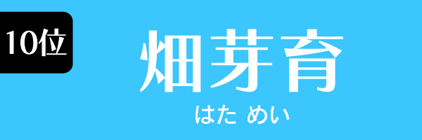 女優10位　畑芽育　　　　　はた　めい