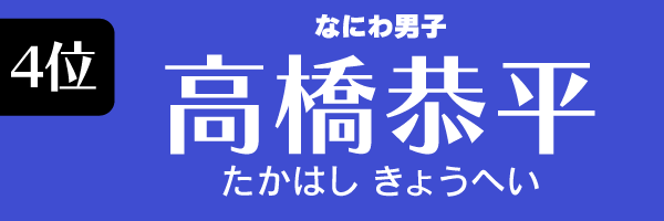4位：高橋恭平（なにわ男子）
