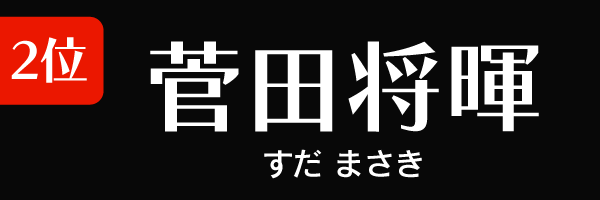 2位：菅田将暉
