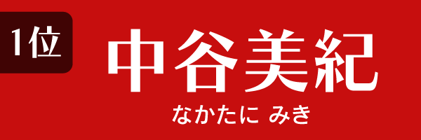 1位：中谷美紀