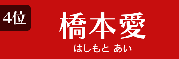 4位：橋本愛