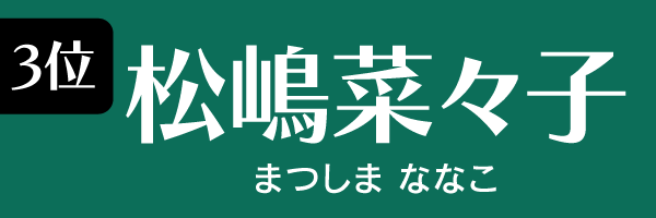 3位：松嶋菜々子