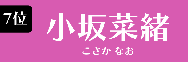 7位　小坂菜緒 こさか なお