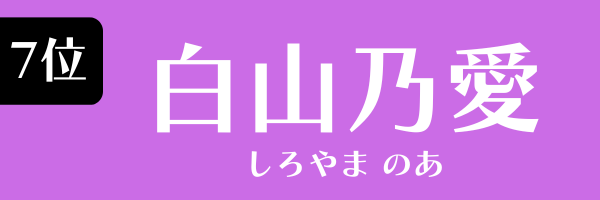 第7位 白山乃愛 しろやまのあ