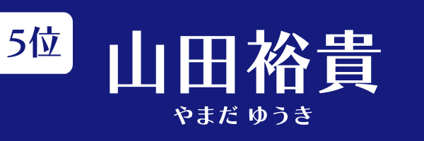 5位：山田裕貴