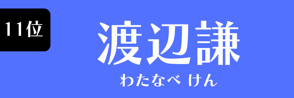 11位：渡辺謙