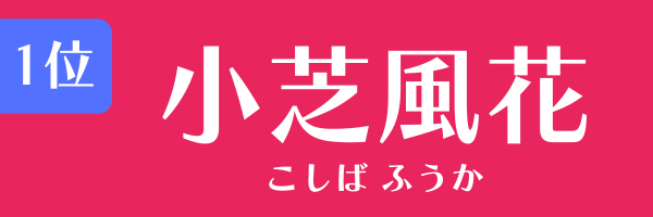 第1位　小芝風花 こしば ふうか