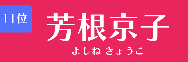第11位　芳根京子 よしね きょうこ