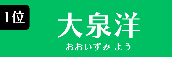 1位：大泉洋