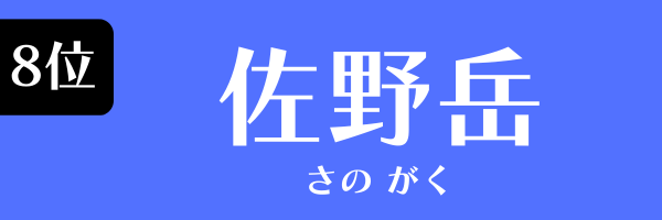 8位：佐野岳