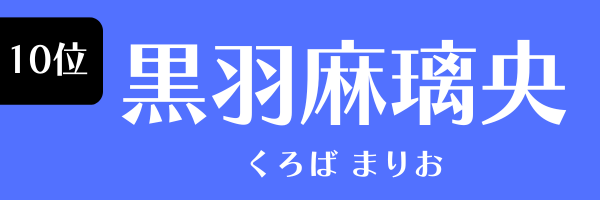 10位：黒羽麻璃央