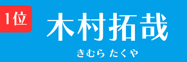 1位：木村拓哉