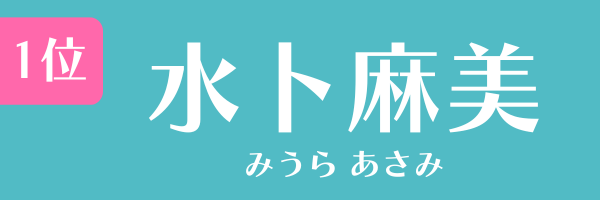 1位：水卜麻美