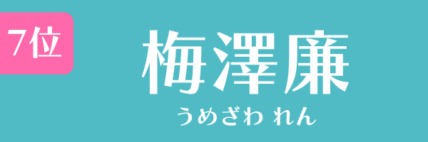 7位：梅澤廉