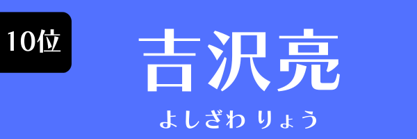 第10位 吉沢亮 よしざわ りょう