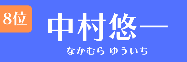 8位：中村悠一