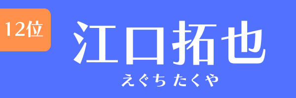 12位：江口拓也