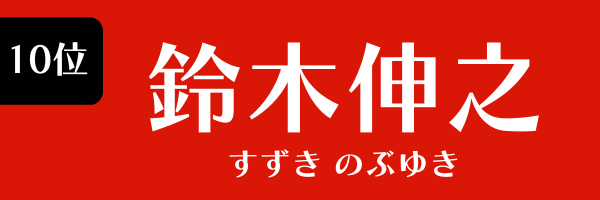 10位：鈴木伸之