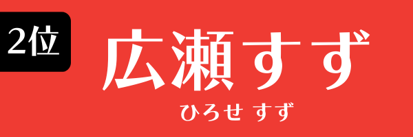 第2位 広瀬すず ひろせ　すず