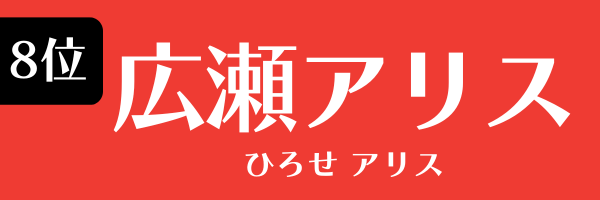 第8位 広瀬アリス ひろせ　ありす