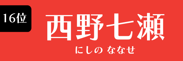 第16位 西野七瀬 にしの　ななせ