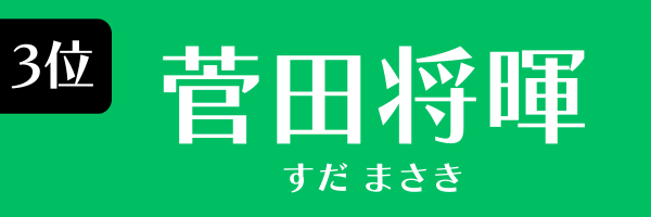 3位:菅田将暉