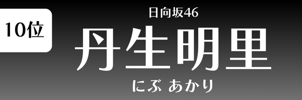 第10位 丹生明里（日向坂46） にぶ あかり