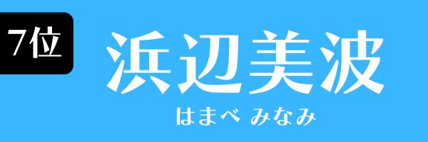 7位　浜辺美波 はまべ　みなみ