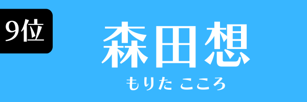 9位　森田想 もりた　こころ