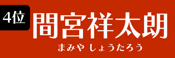 4位：間宮祥太朗