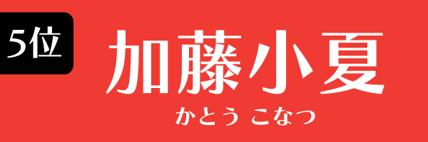 5位　加藤小夏 かとう こなつ